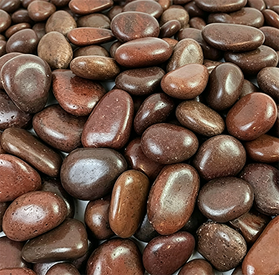 Natural Red Polished River Pebbles Decorative Landscape Stones