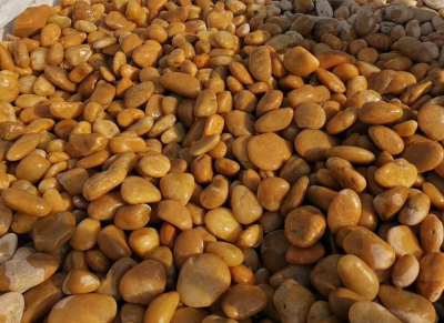 Pale Yellow Decorative Pebbles | Garden Plant Landscaping Paving Stones | Polished Gravel Filler Pebbles for Home Decoration, Vases & Succulents